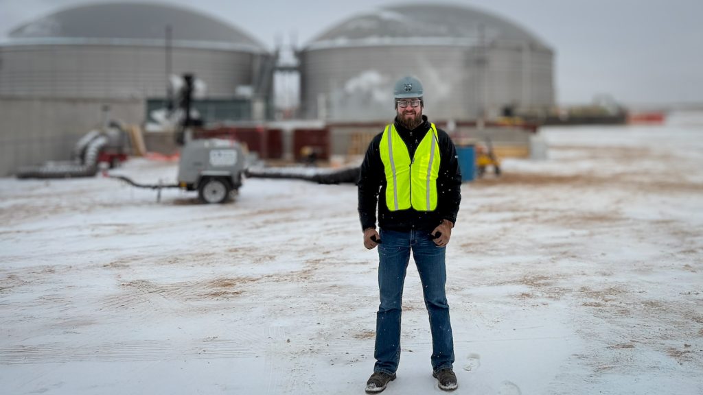 Principal Advisor Jack Willey on site at an environmental consulting client's production plant.